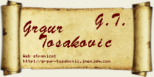Grgur Tošaković vizit kartica